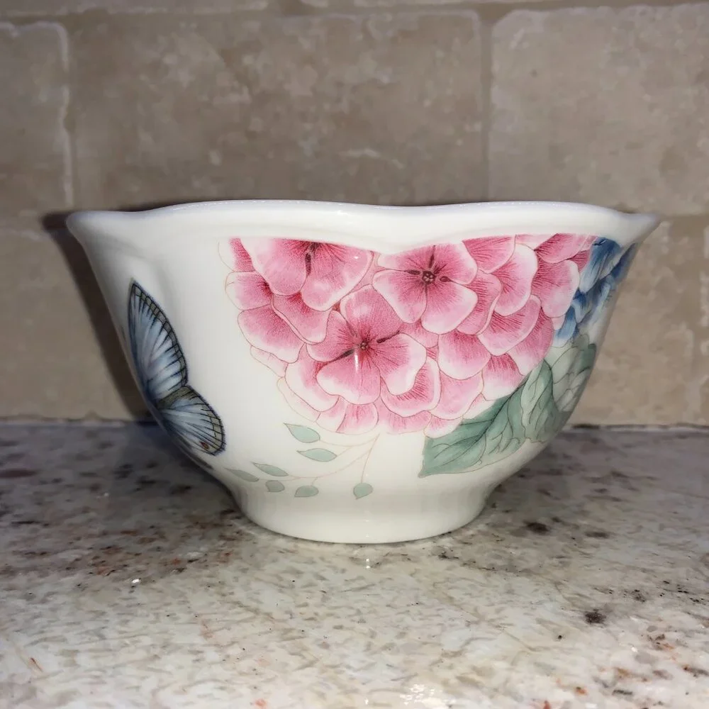 Lenox Butterfly Meadow Hydrangea Rice Bowl NWT